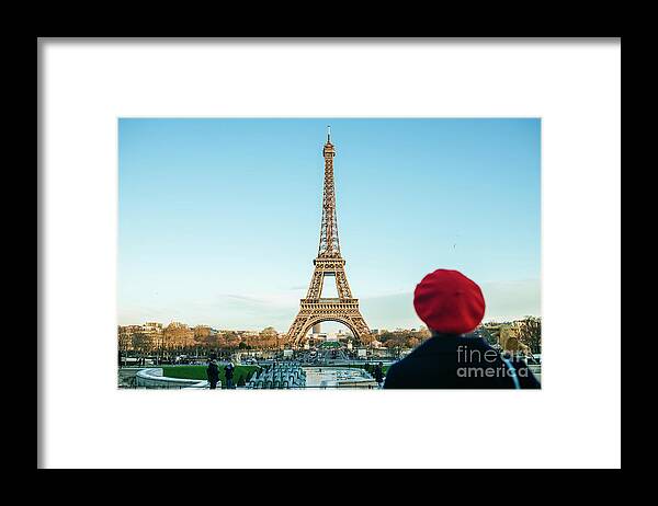 Headwear Framed Print featuring the photograph France, Paris, View To Eiffel Tower #2 by Westend61