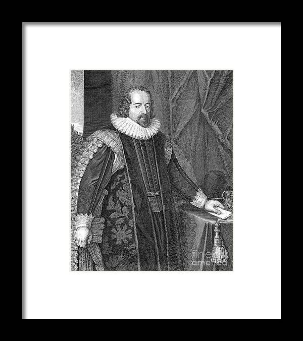 Engraving Framed Print featuring the drawing Francis Bacon, Viscount St Albans #2 by Print Collector