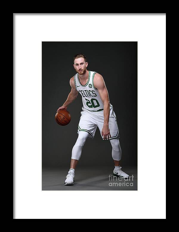 Gordon Hayward Framed Print featuring the photograph Gordon Hayward Boston Celtics Portraits #2 by Brian Babineau