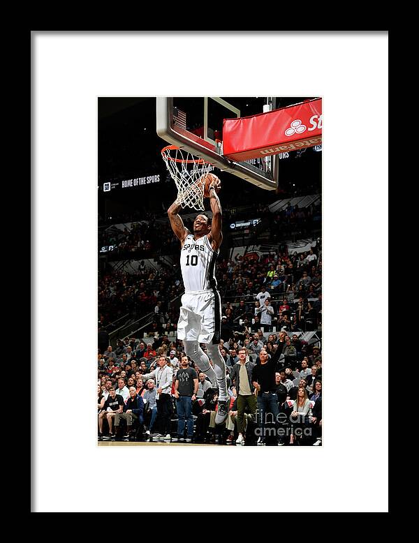 Demar Derozan Framed Print featuring the photograph Houston Rockets V San Antonio Spurs by Logan Riely