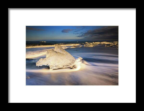 Estock Framed Print featuring the digital art Iceland, South Iceland, Jokulsarlon Lake #2 by Maurizio Rellini