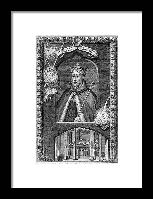 Crown Framed Print featuring the drawing John Of Gaunt, 1st Duke Of Lancaster #2 by Print Collector