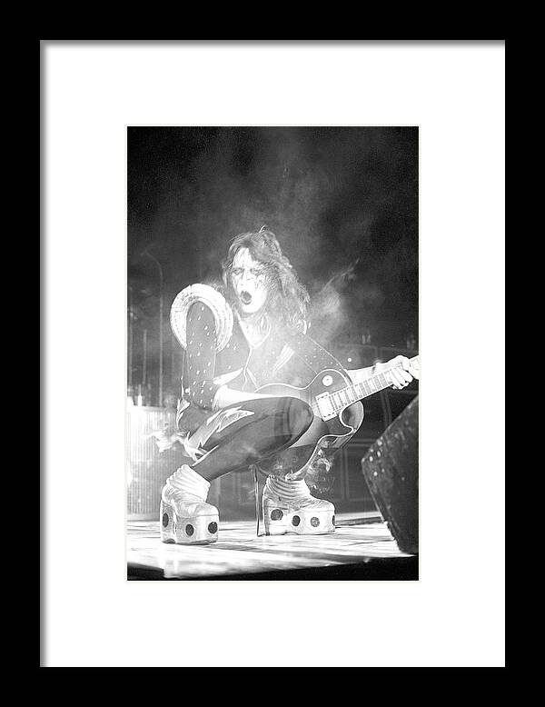 Performance Framed Print featuring the photograph Kiss Performing #2 by Michael Ochs Archives