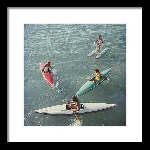 Pedal Boat Framed Print featuring the photograph Lake Tahoe Trip #2 by Slim Aarons