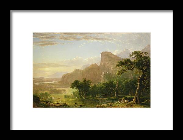 Asher Brown Durand Framed Print featuring the painting Landscape--Scene from 'Thanatopsis'. #2 by Asher Brown Durand