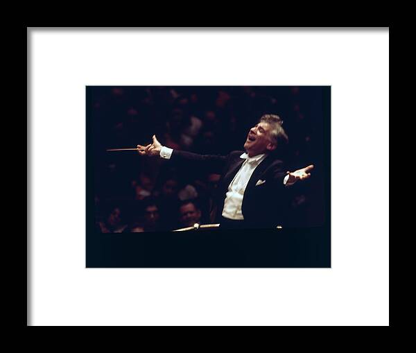 People Framed Print featuring the photograph Leonard Bernstein #2 by Erich Auerbach