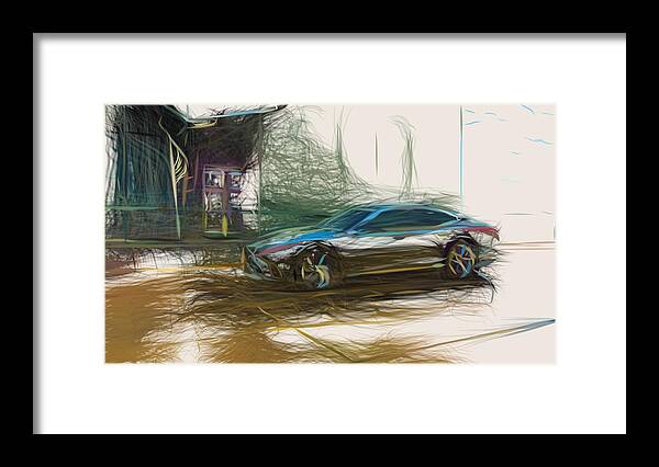 Lexus Framed Print featuring the digital art Lexus LS 500 Drawing #3 by CarsToon Concept