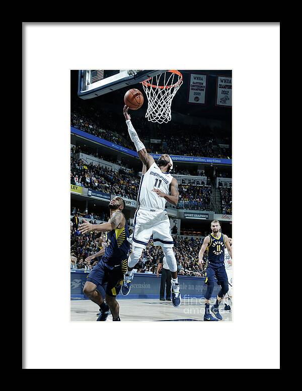 Mike Conley Framed Print featuring the photograph Memphis Grizzlies V Indiana Pacers #2 by Ron Hoskins