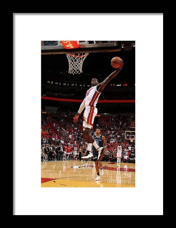 Kendrick Nunn Framed Print featuring the photograph Memphis Grizzlies V Miami Heat by Oscar Baldizon