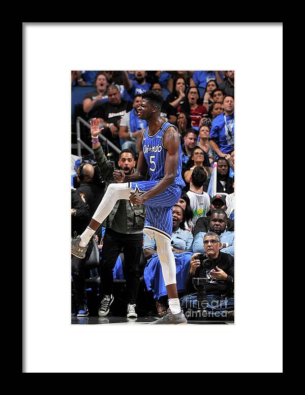 Nba Pro Basketball Framed Print featuring the photograph Miami Heat V Orlando Magic by Gary Bassing
