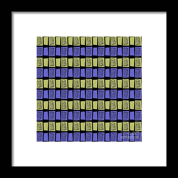  Framed Print featuring the digital art Mid Century Modern Maze #3 by Donna Mibus