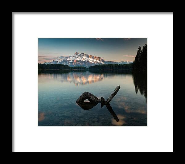 Alberta Framed Print featuring the photograph Mount Rundle and Two Jack Lake #2 by Peter OReilly