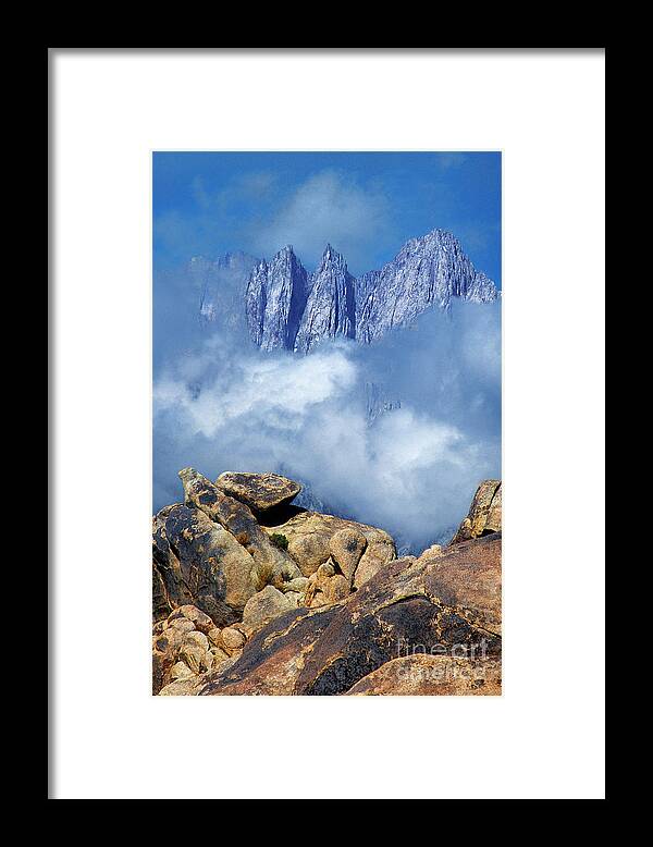 Dave Welling Framed Print featuring the photograph Mount Whitney In Clouds Alabama Hills California #2 by Dave Welling