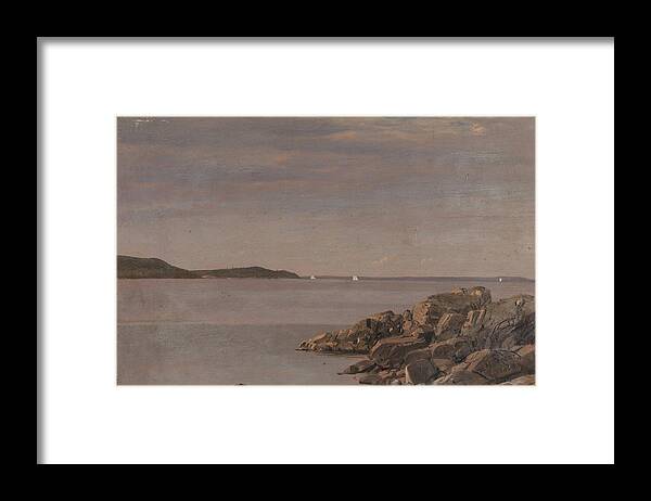 Frederic Edwin Church Framed Print featuring the painting Mt. Desert Island, Maine Coast by Frederic Edwin Church