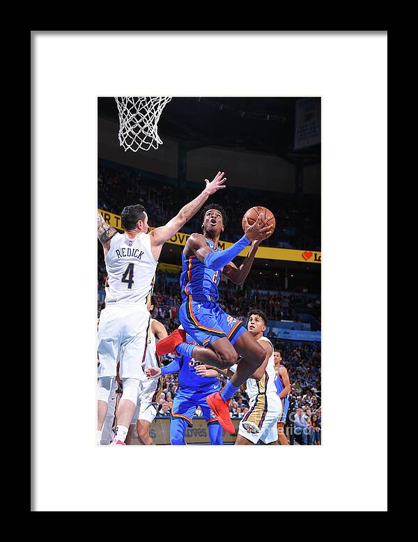 Shai Gilgeous-alexander Framed Print featuring the photograph New Orleans Pelicans V Oklahoma City #2 by Bill Baptist