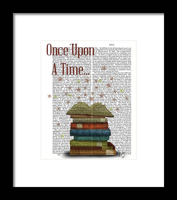 Fabfunky Framed Print featuring the painting Once Upon A Time Books #2 by Fab Funky