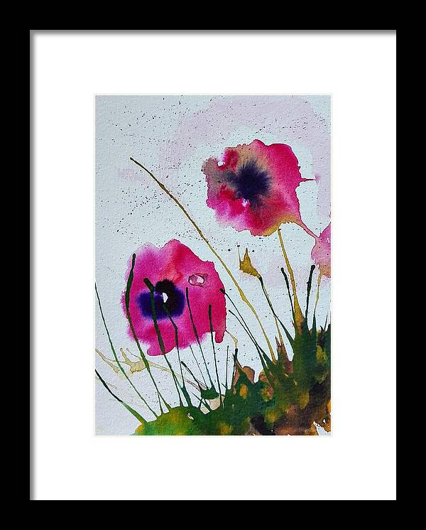 Poppies Framed Print featuring the painting Poppies #3 by Sandie Croft