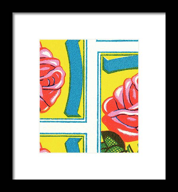Background Framed Print featuring the drawing Rose pattern #2 by CSA Images