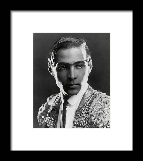 Rudolph Valentino Framed Print featuring the photograph RUDOLPH VALENTINO in BLOOD AND SAND -1922-. #2 by Album