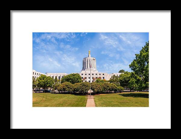 Landscape Framed Print featuring the photograph Salem, Oregon, Usa At The State Capitol #2 by Sean Pavone