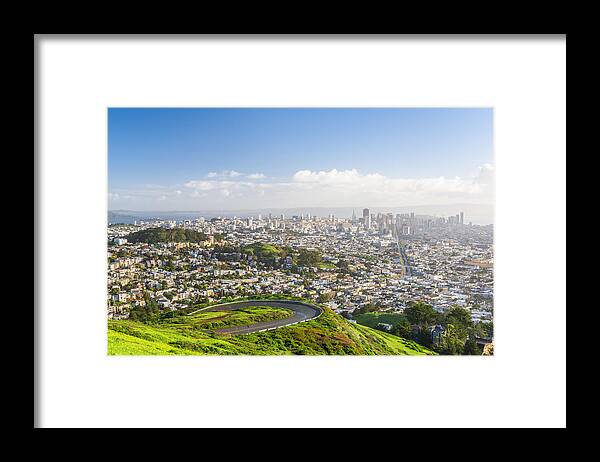 Landscape Framed Print featuring the photograph San Francisco, California, Usa Skyline #2 by Sean Pavone