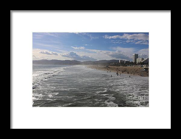 Beach Framed Print featuring the photograph Santa Monica Beach, Santa Monica, California #2 by John Shiron