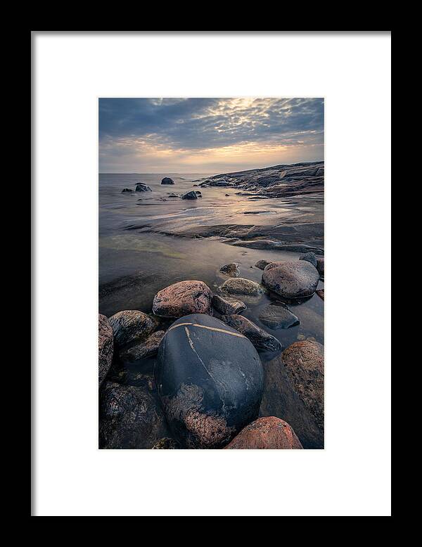 Landscape Framed Print featuring the photograph Scenic Sea View With Rocky Coastline #2 by Jani Riekkinen