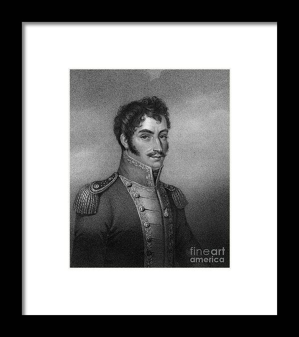 Engraving Framed Print featuring the drawing Simon Bolivar, 19th Century South by Print Collector