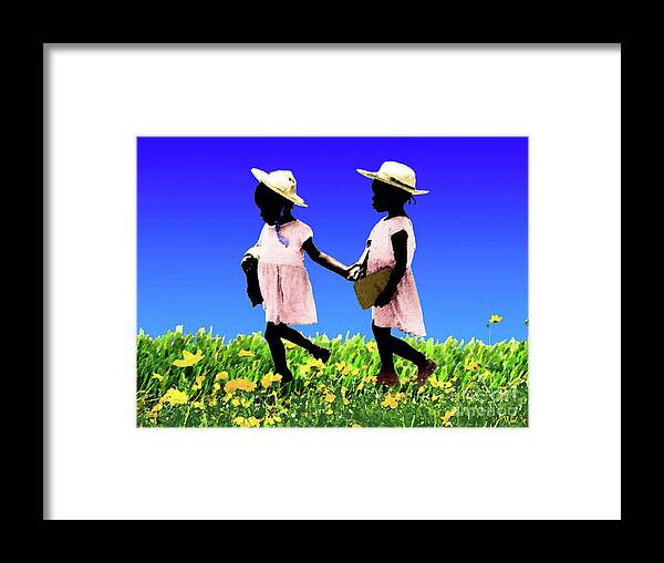 Figures Framed Print featuring the digital art Sisters by Walter Neal