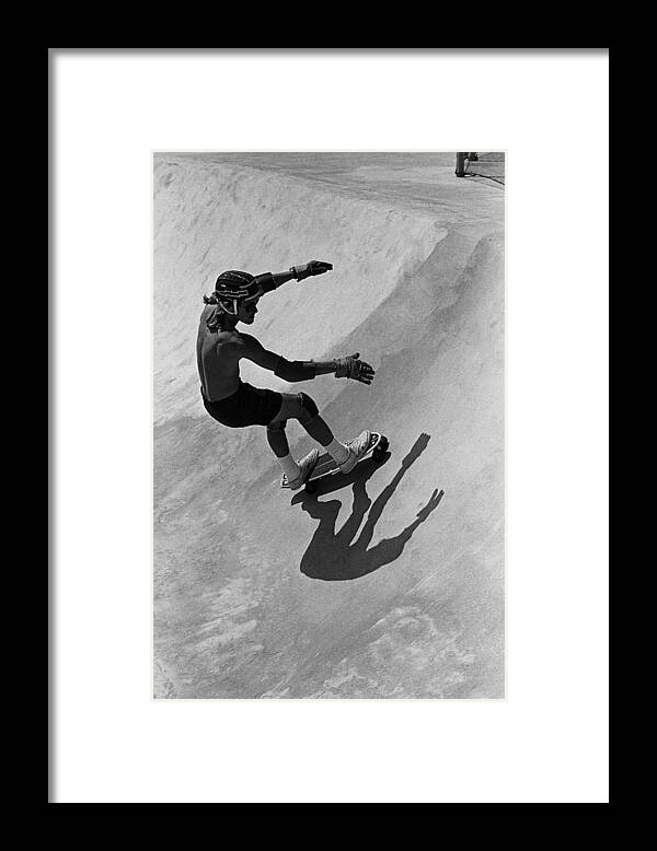 Shadow Framed Print featuring the photograph Skateboarding Becomes A Popular Sport #2 by George Rose
