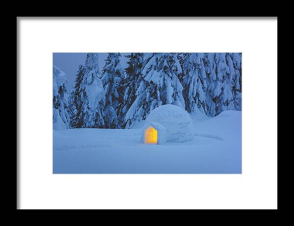 Landscape Framed Print featuring the photograph Snow Igloo Luminous #2 by Ivan Kmit