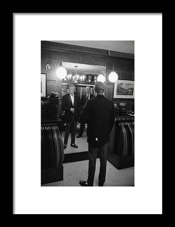 Steve Mcqueen Framed Print featuring the photograph Steve McQueen Shops For Suits #2 by John Dominis
