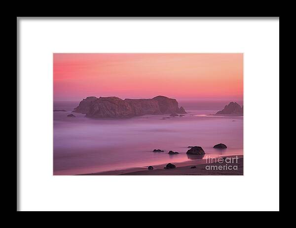 Bandon Beach Framed Print featuring the photograph Tangerine Sunrise by Doug Sturgess