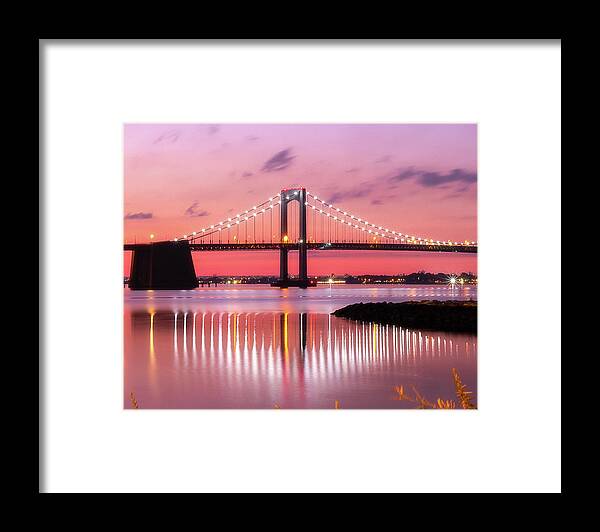 Bridge Framed Print featuring the photograph Throgs Neck Sunset #2 by John Randazzo