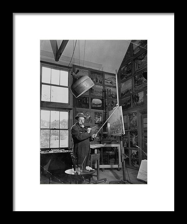 Winston Churchill Framed Print featuring the digital art Winston Churchill by Hans Wild