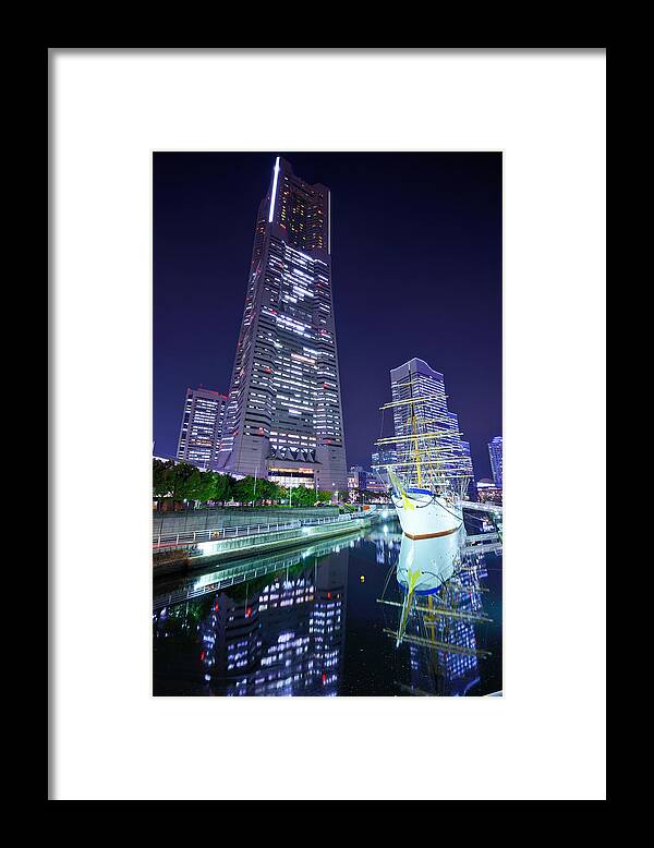 Trees Framed Print featuring the photograph Yokohama, Japan Skyline At Minato-mirai #2 by Sean Pavone