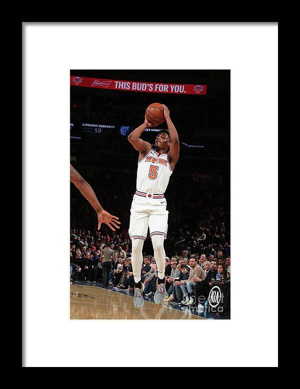 Dennis Smith Jr Framed Print featuring the photograph Memphis Grizzlies V New York Knicks by Nathaniel S. Butler