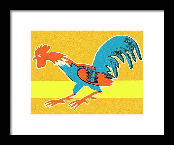 Agriculture Framed Print featuring the drawing Rooster #20 by CSA Images