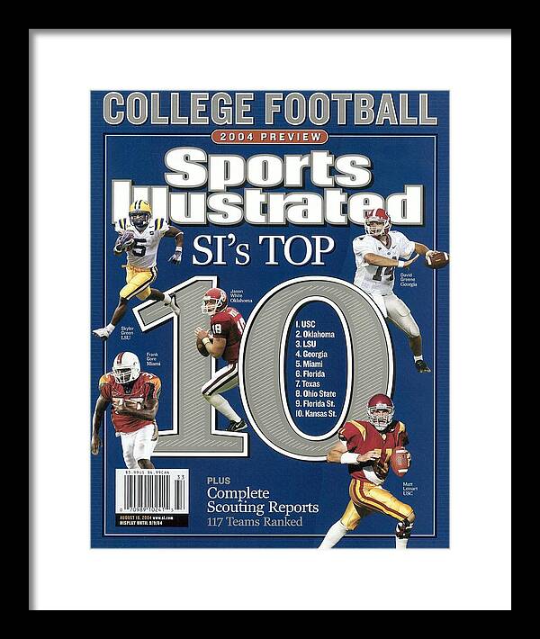 Magazine Cover Framed Print featuring the photograph 2004 College Football Preview Issue Sports Illustrated Cover by Sports Illustrated
