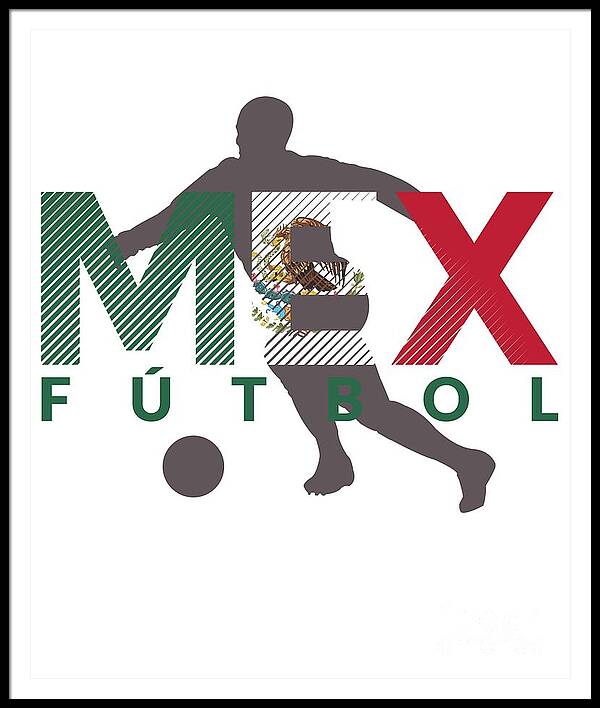 2018-soccer Framed Print featuring the digital art 2018 Soccer Cup Mexico Flag MEX Championship ISO by Henry B