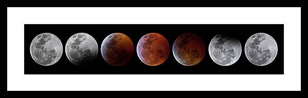 Lunar Framed Print featuring the photograph 2019 Lunar Eclipse Progression by Dennis Sprinkle
