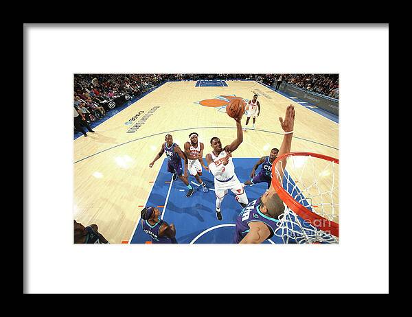 Rj Barrett Framed Print featuring the photograph Charlotte Hornets V New York Knicks by Nathaniel S. Butler