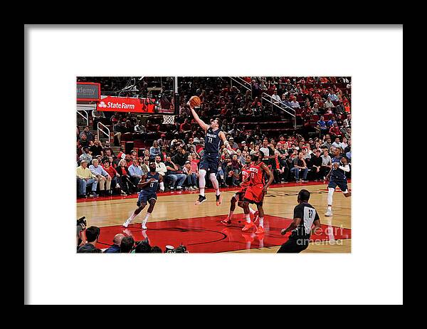 Luka Doncic Framed Print featuring the photograph Dallas Mavericks V Houston Rockets #21 by Bill Baptist