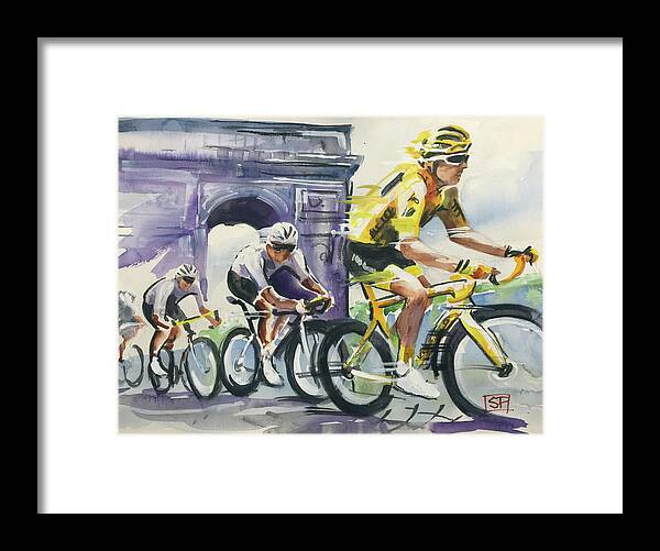 Letour Framed Print featuring the painting 21 Gerant Thomas Winner Stage 21 2018 by Shirley Peters