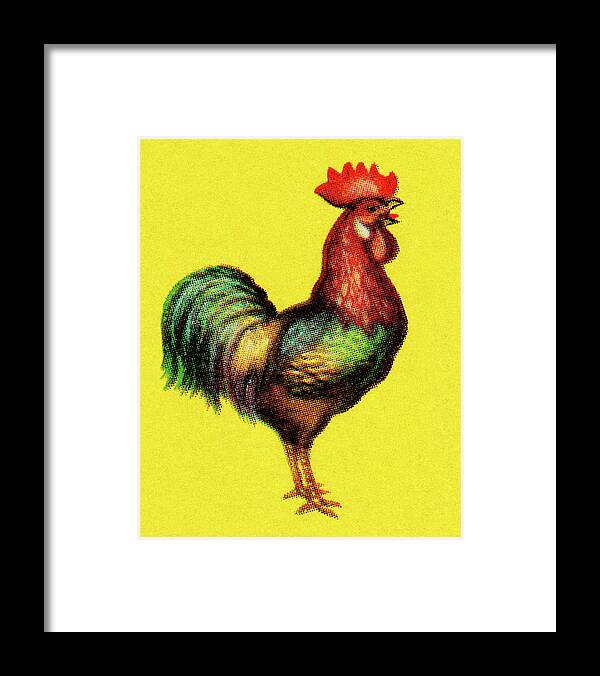Agriculture Framed Print featuring the drawing Rooster #21 by CSA Images