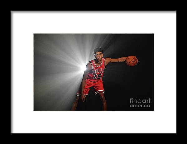 Chandler Hutchison Framed Print featuring the photograph 2018 Nba Rookie Photo Shoot #22 by Jesse D. Garrabrant