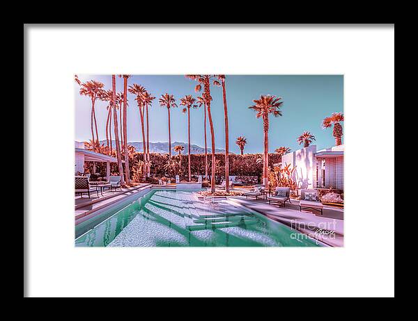 Mid-century Modern Framed Print featuring the photograph 2262 Affluent Luxe Style Mid-Century Modern Estate Palm Springs Architecture by Amyn Nasser