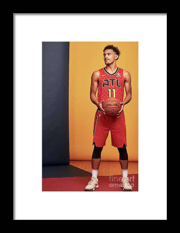 Trae Young Framed Print featuring the photograph 2018 Nba Rookie Photo Shoot #227 by Jennifer Pottheiser