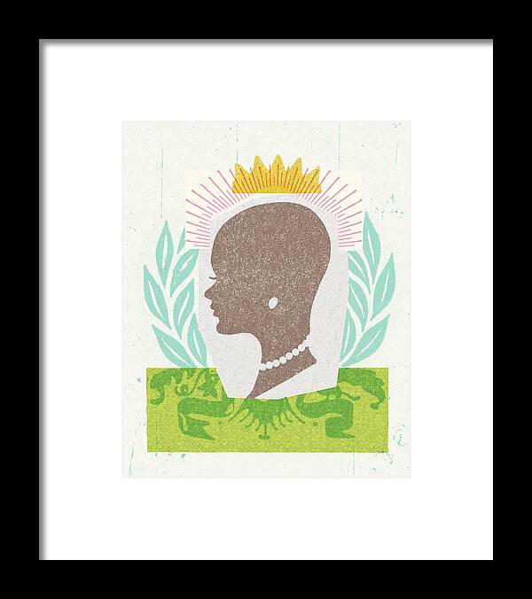 Abstract Framed Print featuring the drawing Profile of a Woman #23 by CSA Images