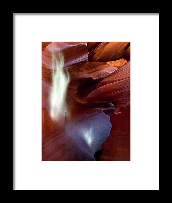 Antelope Canyon Framed Print featuring the photograph Abstract Sandstone Sculptured Canyon #24 by Mitch Diamond